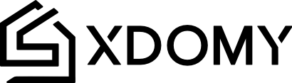 černobílé logo společnosti Xdomy